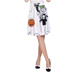 Halloween Jack O Lantern Vector A-line Skirt by Ravend