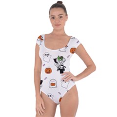 Halloween Jack O Lantern Vector Short Sleeve Leotard  by Ravend