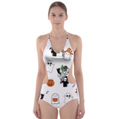 Halloween Jack O Lantern Vector Cut-out One Piece Swimsuit by Ravend