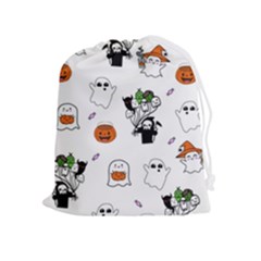 Halloween Jack O Lantern Vector Drawstring Pouch (xl) by Ravend