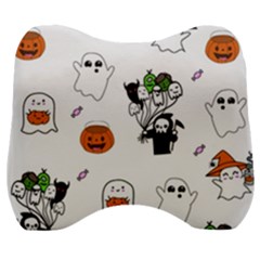 Halloween Jack O Lantern Vector Velour Head Support Cushion by Ravend