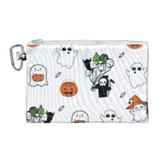 Halloween Jack O Lantern Vector Canvas Cosmetic Bag (large) by Ravend