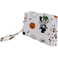 Halloween Jack O Lantern Vector Wristlet Pouch Bag (small) by Ravend