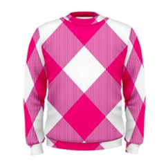 Pink And White Diagonal Plaids Men s Sweatshirt by ConteMonfrey