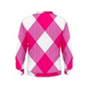 Pink and white diagonal plaids Kids  Sweatshirt View2