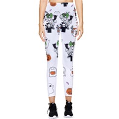 Halloween Jack O Lantern Vector Pocket Leggings  by Ravend