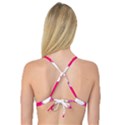 Pink and white diagonal plaids Reversible Tri Bikini Top View2