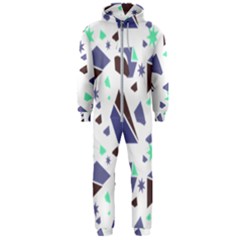 Seamless Pattern Geometric Texture Hooded Jumpsuit (men) by Ravend