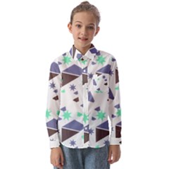 Seamless Pattern Geometric Texture Kids  Long Sleeve Shirt by Ravend