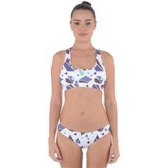 Seamless Pattern Geometric Texture Cross Back Hipster Bikini Set by Ravend