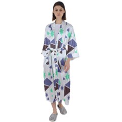 Seamless Pattern Geometric Texture Maxi Satin Kimono by Ravend