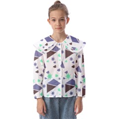 Seamless Pattern Geometric Texture Kids  Peter Pan Collar Blouse by Ravend