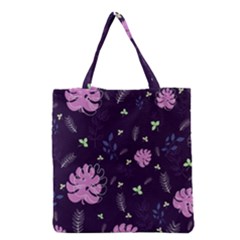 Monstera Leaves Plant Tropical Nature Grocery Tote Bag by Ravend