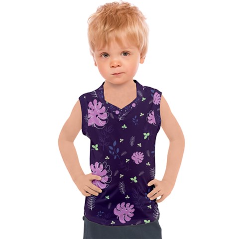 Monstera Leaves Plant Tropical Nature Kids  Sport Tank Top by Ravend