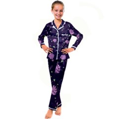 Monstera Leaves Plant Tropical Nature Kid s Satin Long Sleeve Pajamas Set by Ravend