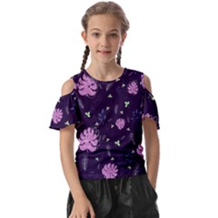 Monstera Leaves Plant Tropical Nature Kids  Butterfly Cutout Tee by Ravend