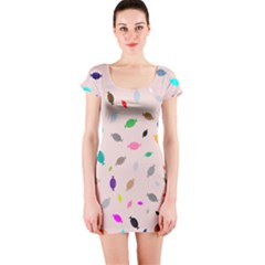 Bottle Pattern Water Flat Short Sleeve Bodycon Dress by Ravend