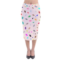 Bottle Pattern Water Flat Velvet Midi Pencil Skirt by Ravend