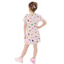 Bottle Pattern Water Flat Kids  Short Sleeve Velvet Dress View2