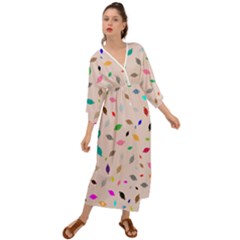 Bottle Pattern Water Flat Grecian Style  Maxi Dress by Ravend