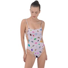 Bottle Pattern Water Flat Tie Strap One Piece Swimsuit by Ravend