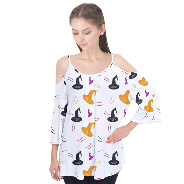 Witch Hat Witch Magic Halloween Flutter Tees