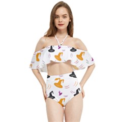 Witch Hat Witch Magic Halloween Halter Flowy Bikini Set  by Ravend