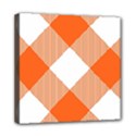 Orange and white diagonal plaids Mini Canvas 8  x 8  (Stretched) View1