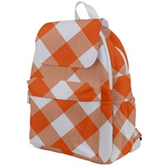 Orange and white diagonal plaids Top Flap Backpack