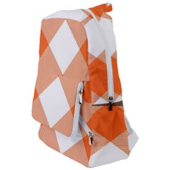 Orange And White Diagonal Plaids Travelers  Backpack by ConteMonfrey