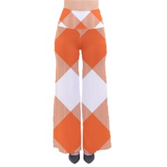 Orange and white diagonal plaids So Vintage Palazzo Pants