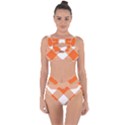 Orange and white diagonal plaids Bandaged Up Bikini Set  View1