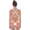 Orange and white diagonal plaids Criss Cross Bikini Set View2