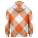 Orange and white diagonal plaids Men s Overhead Hoodie View2