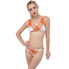 Orange and white diagonal plaids The Little Details Bikini Set