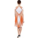 Orange and white diagonal plaids Cap Sleeve Midi Dress View2