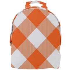 Orange and white diagonal plaids Mini Full Print Backpack