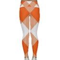 Orange and white diagonal plaids Lightweight Velour Classic Yoga Leggings View2