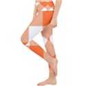 Orange and white diagonal plaids Lightweight Velour Classic Yoga Leggings View3