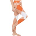 Orange and white diagonal plaids Lightweight Velour Classic Yoga Leggings View4