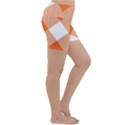 Orange and white diagonal plaids Lightweight Velour Yoga Shorts View3