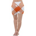 Orange and white diagonal plaids Lightweight Velour Yoga Shorts View4