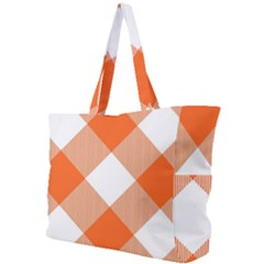 Orange and white diagonal plaids Simple Shoulder Bag