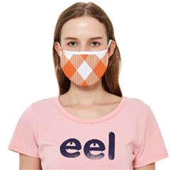 Orange and white diagonal plaids Cloth Face Mask (Adult)