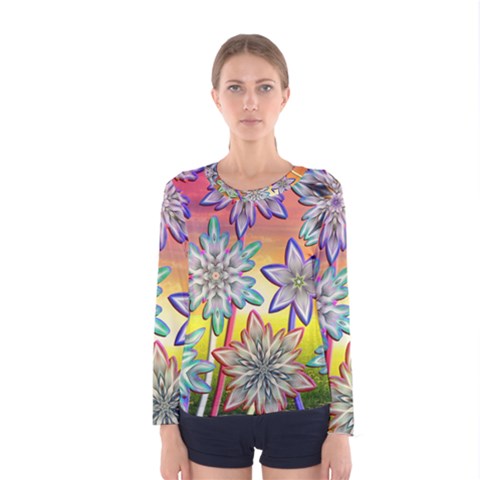 Flower Nature Garden Bloom Flora Women s Long Sleeve Tee by Ravend