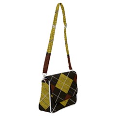 Modern Yellow Golden Plaid Shoulder Bag With Back Zipper by ConteMonfrey