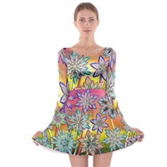 Flower Nature Garden Bloom Flora Long Sleeve Skater Dress by Ravend