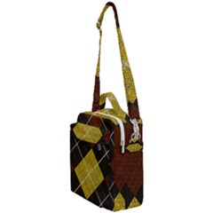 Modern Yellow Golden Plaid Crossbody Day Bag by ConteMonfrey