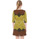 Modern Yellow golden Plaid Quarter Sleeve Pocket Dress View2