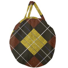 Modern Yellow Golden Plaid Giant Round Zipper Tote by ConteMonfrey